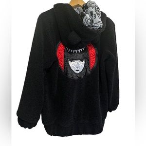 Dolls kill  X Emily the strange Don't Bother Meow Faux Fur Coat hoodie XS